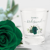 Verre A Shot Emerald Green Roses Elegant Bridesmaid Mariage