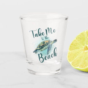 Verre A Shot Emmenez-moi à la plage, tortue de mer