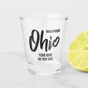 Verre A Shot Emplacement personnalisé & Texte Ohio