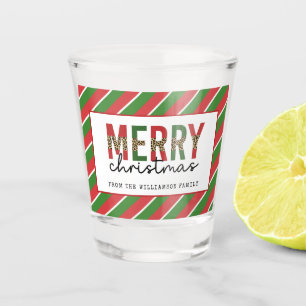 Verre A Shot Empreinte de léopard de Noël moderne Red Green Str