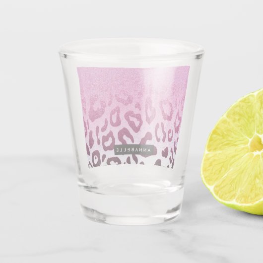 Verre A Shot Empreinte de léopard parties scintillant (Dos)