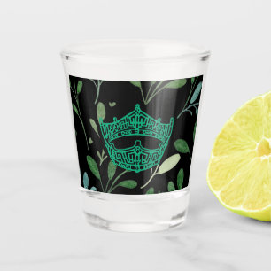 Verre A Shot Empreinte feuille de la couronne Miss America