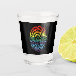 Verre A Shot Empreinte LGBTQ Fier Gay Lesbienne Arc-en-ciel Fie