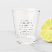 Verre A Shot En Mémoire Amoureuse Mémorial Simple (Devant)