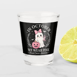 Verre A Shot En Octobre Nous Portons Le Fantôme Rose Halloween