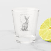 Verre A Shot Encre noire noire lapin drôle Customisée (Dos)