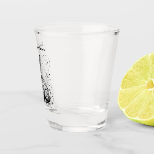 Verre A Shot Encre noire noire lapin drôle Customisée (Droite)