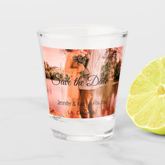 Verre A Shot Enregistrer la date ajouter nom du couple place da (Devant)