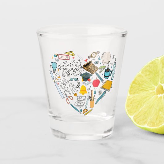 Verre A Shot Enseignant Professeur Outil Coeur (Devant)