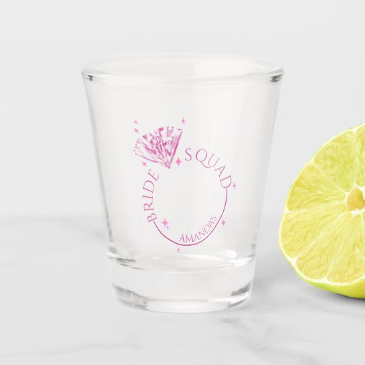 Verre A Shot Enterrement de vie de jeune fille Diamant Rose Pai (Devant)