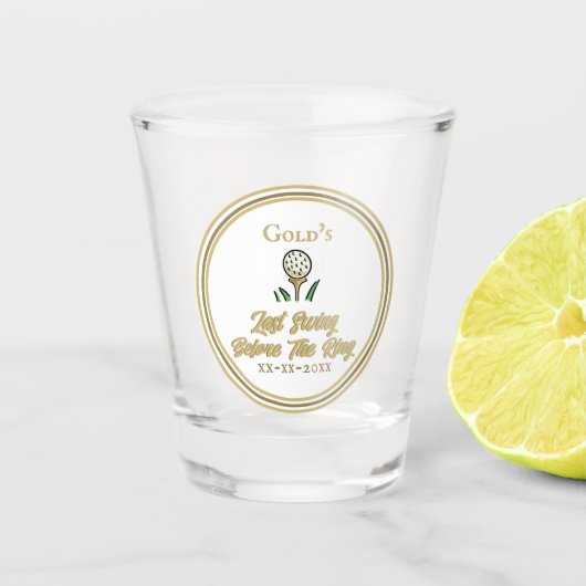 Verre A Shot Enterrement de vie de jeune fille Mariage Golf Or  (Devant)