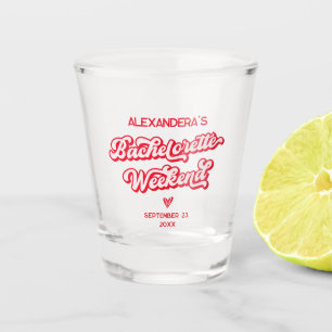 Verre A Shot Enterrement de vie de jeune fille rose et rouge