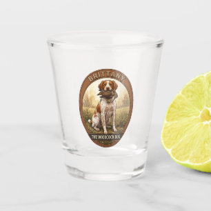 Verre A Shot Épagneul Breton avec Bécasse