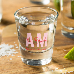 Verre A Shot Épouse minimale   Futur personnalisé Mme Initiales