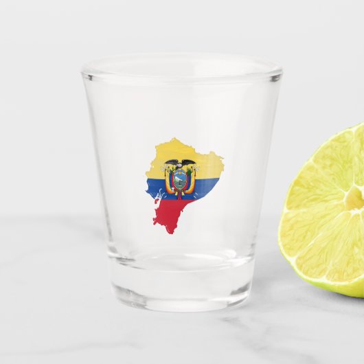 Verre A Shot Equateur flag and map (Devant)