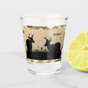Verre A Shot Équilibre de Camo de silhouette de cerfs communs