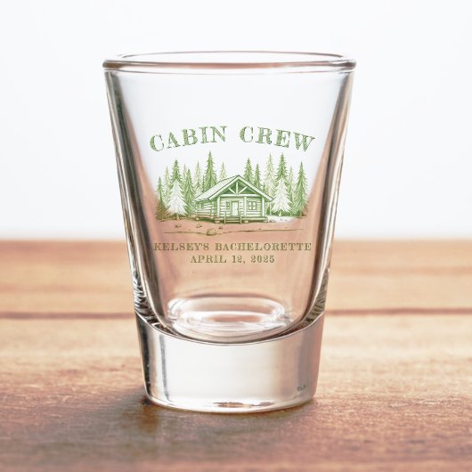 Verre A Shot Équipe cabine Green Camp Bachelorette Party