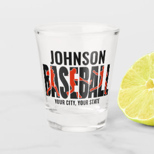 Verre A Shot Équipe de baseball AJOUTER NOM Champion Joueur de