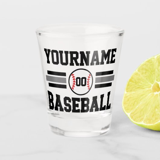 Verre A Shot Équipe de joueurs de baseball rétro personnalisés (Devant)