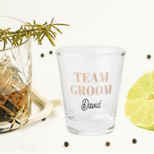 Verre A Shot Équipe de Mariage beige Groom personnalisée