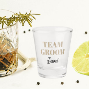 Verre A Shot Équipe de Mariages kaki Groom personnalisée