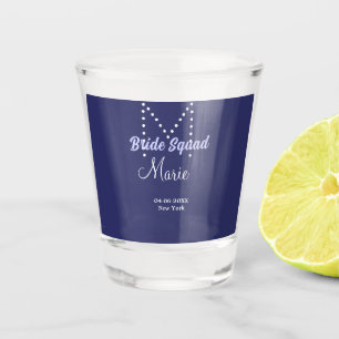 Verre A Shot Équipe de mariée ajoutez nom monogramme demoiselle