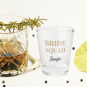 Verre A Shot Équipe de mariée de mariage kaki personnalisée