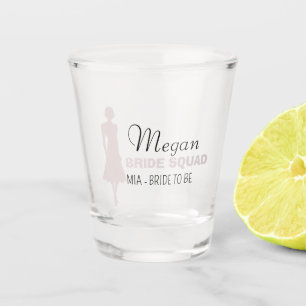 Verre A Shot Équipe de mariées   Bridesmaid Chaud Rose Bachelor