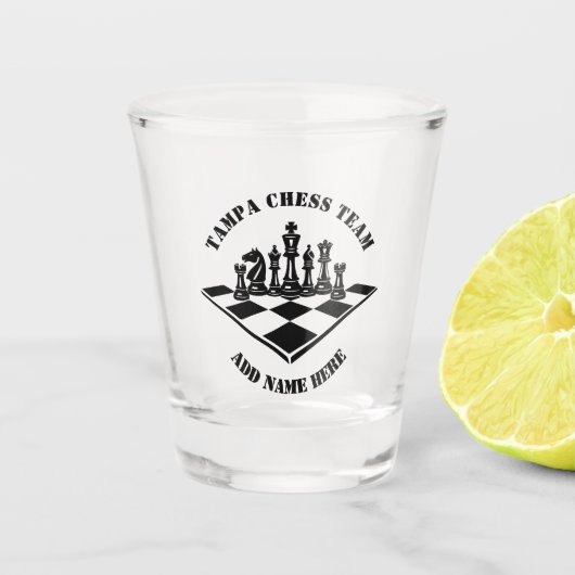 Verre A Shot Équipe d'échecs Ajouter un nom (Devant)
