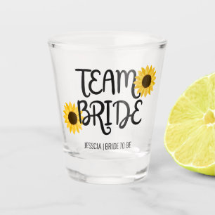 Verre A Shot Équipe Mariée Sunflower Bachelorette Bridesmaid