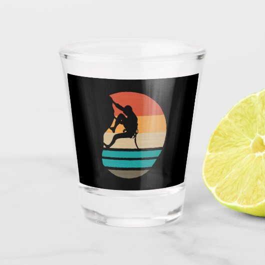 Verre A Shot Escalade Grimpeur Rétro (Devant)