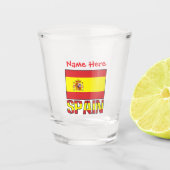 Verre A Shot Espagne Drapeau espagnol Rouge Personnalisé (Devant)