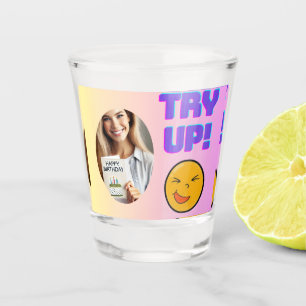 Verre A Shot Essaie ! Amusant Emoji Design pour la fête