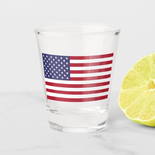 Verre A Shot États-Unis Drapeau Tiré (Devant)