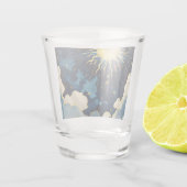 Verre A Shot Étoiles célestes et nuages bleus modernes (Dos)