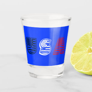 Verre A Shot Étoiles Etats-Unis + bandes