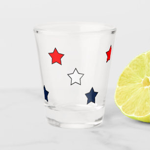 Verre A Shot Étoiles patriotiques rouge blanc et bleu