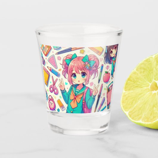 Verre A Shot étudiant en anime (Devant)