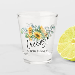 Verre A Shot Eucalyptus Tournesol Rustique Personnalisé