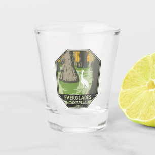 Verre A Shot Everglades Parc National Floride Egret Vintage