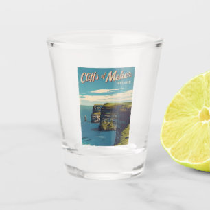 Verre A Shot Falaises Vintage voyage rétro de Moher Irlande