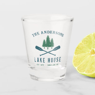 Verre A Shot Family Lake House Bateau Russe moderne Oar Pine Tr