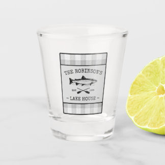 Verre A Shot Family Lake House Oars Poisson Russe Blanc Plaid