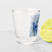Verre A Shot Fantaisie dynamique Abstrait Tons bleus Art fracta (Gauche)