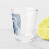 Verre A Shot Fantaisie dynamique Abstrait Tons bleus Art fracta (Droite)