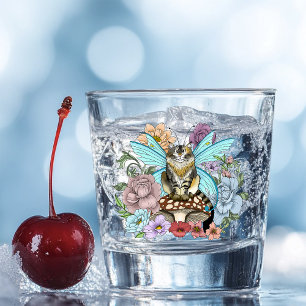 Verre A Shot Fantaisie Pastel Chat Féerique Tigré Floral
