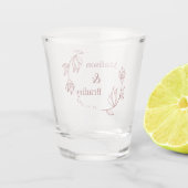 Verre A Shot Faveur de mariage à monogramme de couple floral de (Dos)