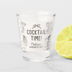 Verre A Shot Faveurs de fiançailles rétro de couleur beige pour