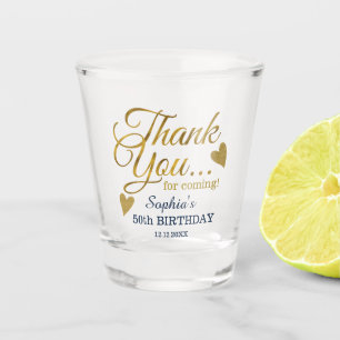 Verre A Shot Faveurs de remerciement bleues et or pour fête des
