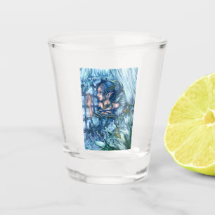 Verre A Shot Fée de givre vue d'un hiver saphir